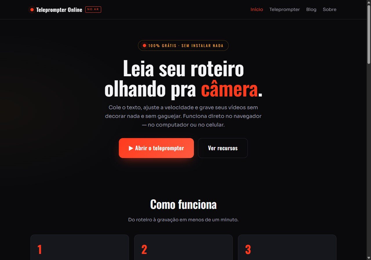 Site do Teleprompter Online